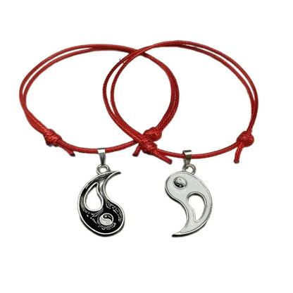 Bracelets Yin-Yang (x2): Union Spirituelle (Corde Tressée)