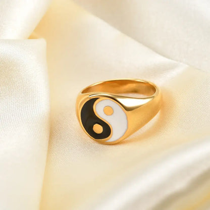 Bague Yin-Yang: Équilibre Divin (Acier Inoxydable)