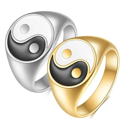 Bague Yin-Yang: Équilibre Divin (Acier Inoxydable)