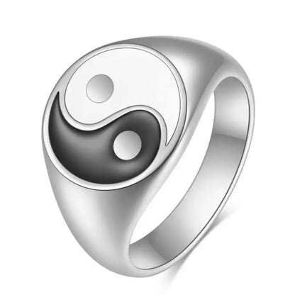 Bague Yin-Yang: Équilibre Divin (Acier Inoxydable)