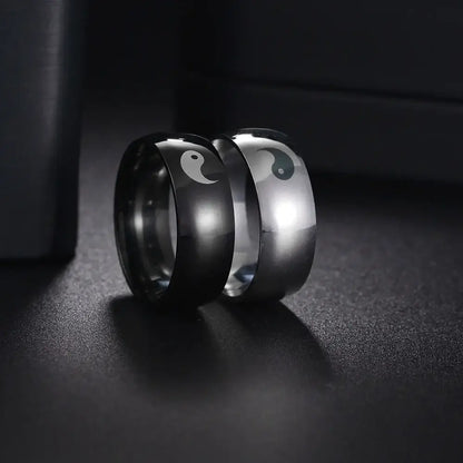 Bague Yin-Yang: Équilibre Minimaliste (Acier Inoxydable)