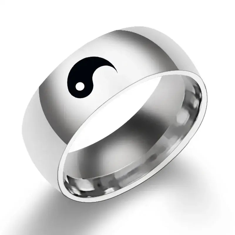 Bague Yin-Yang: Équilibre Minimaliste (Acier Inoxydable)