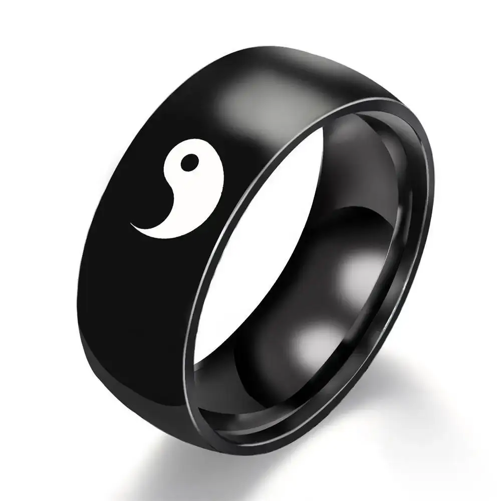 Bague Yin-Yang: Équilibre Minimaliste (Acier Inoxydable)