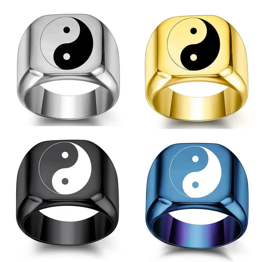 Bague Yin-Yang: Force Équilibrée (Acier Inoxydable)