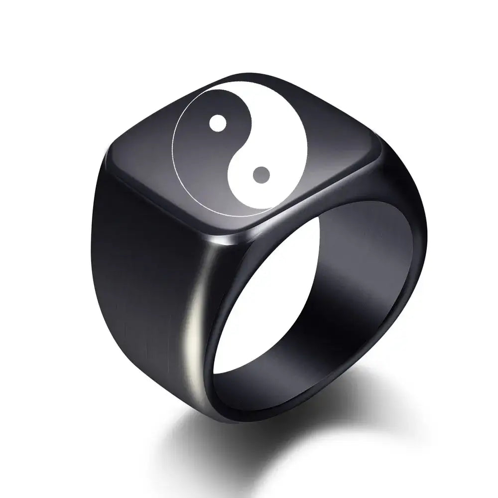 Bague Yin-Yang: Force Équilibrée (Acier Inoxydable)