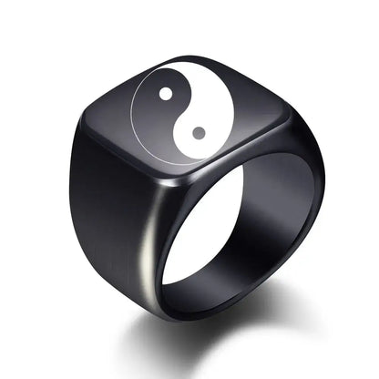 Bague Yin-Yang: Force Équilibrée (Acier Inoxydable)