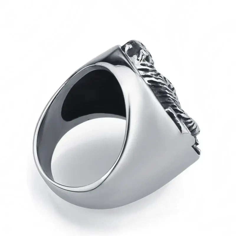 Bague Yin-Yang: Force du Tigre (Acier Inoxydable)