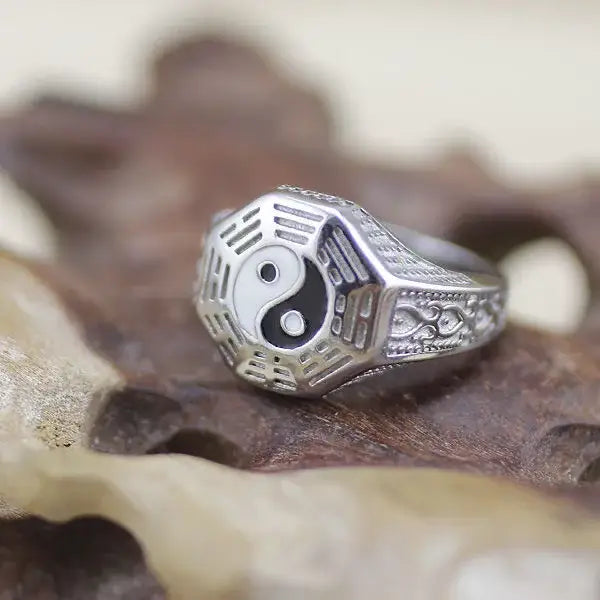 Bague Yin-Yang: Mystère Taoïste (Acier)