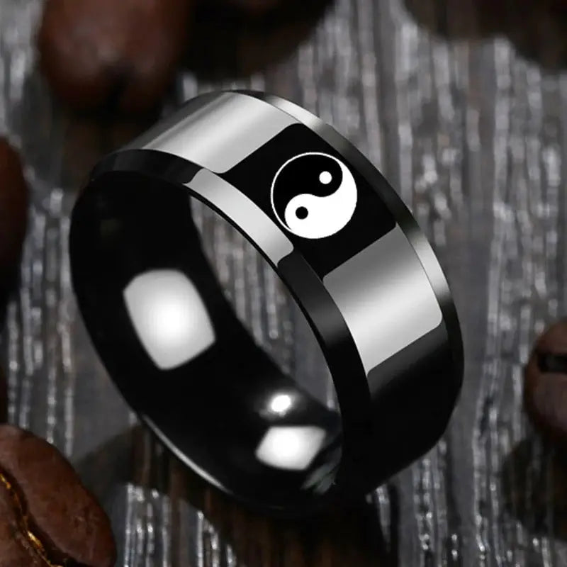 Bague Yin-Yang: Symbole Universel (Acier Inoxydable)