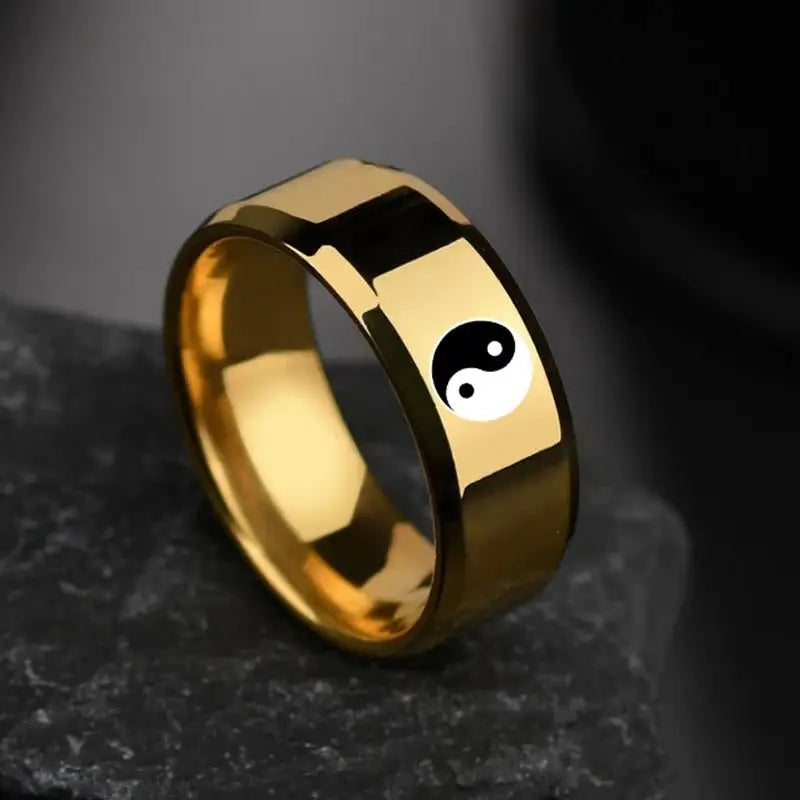 Bague Yin-Yang: Symbole Universel (Acier Inoxydable)