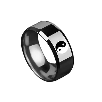 Bague Yin-Yang: Symbole Universel (Acier Inoxydable)