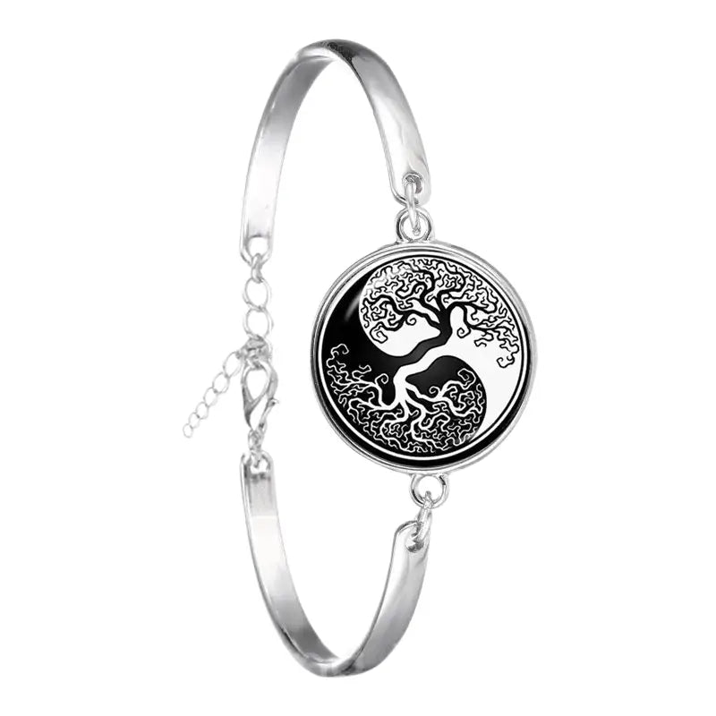 Bracelet Yin-Yang: Énergie Universelle (Acier Inoxydable)