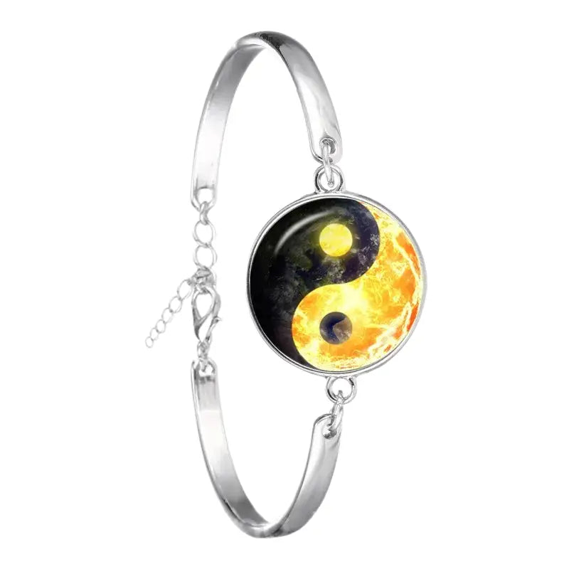 Bracelet Yin-Yang: Énergie Universelle (Acier Inoxydable)