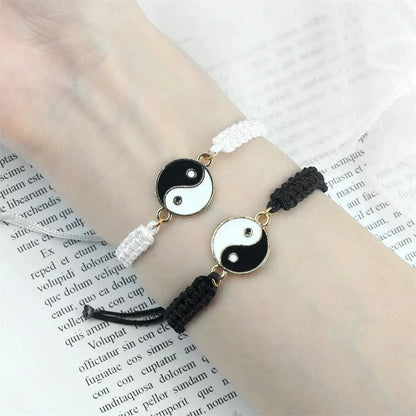 Bracelet Yin-Yang: Harmonie des Couleurs (Corde Tressée)