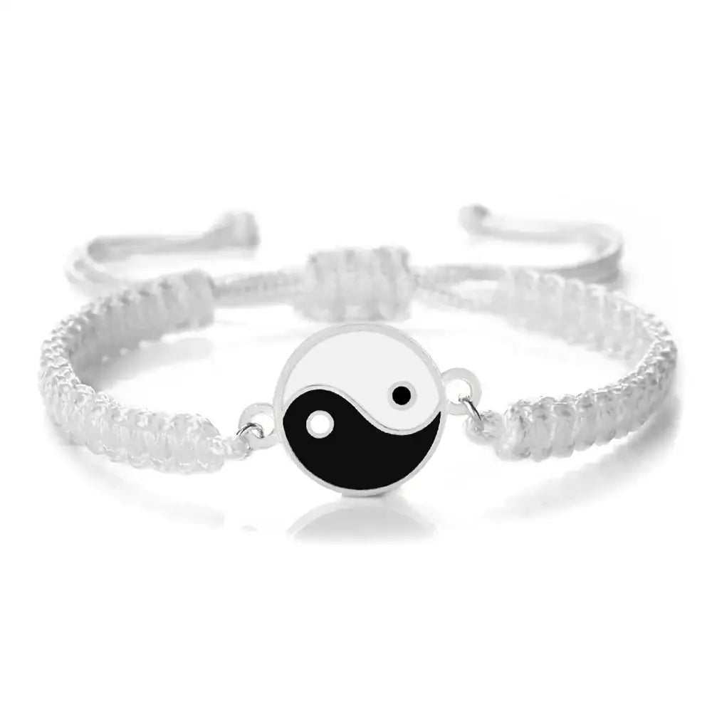 Bracelet Yin-Yang: Harmonie des Couleurs (Corde Tressée)