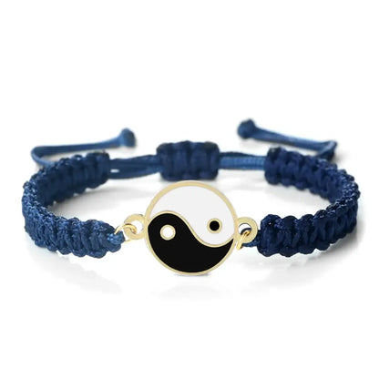 Bracelet Yin-Yang: Harmonie des Couleurs (Corde Tressée)