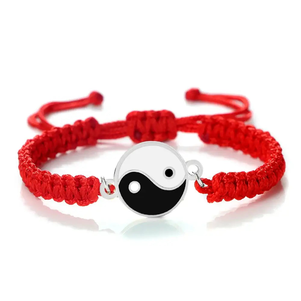 Bracelet Yin-Yang: Harmonie des Couleurs (Corde Tressée)