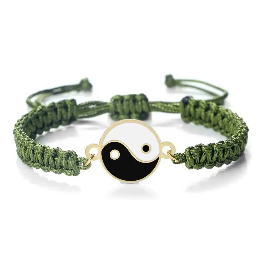 Bracelet Yin-Yang: Harmonie des Couleurs (Corde Tressée)