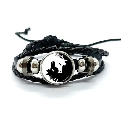 Bracelet Yin-Yang: Multiplicité Spirituelle (Cuir