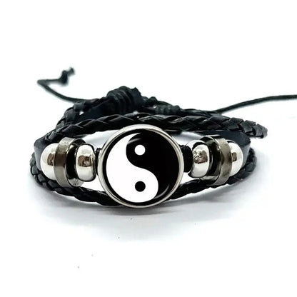 Bracelet Yin-Yang: Multiplicité Spirituelle (Cuir