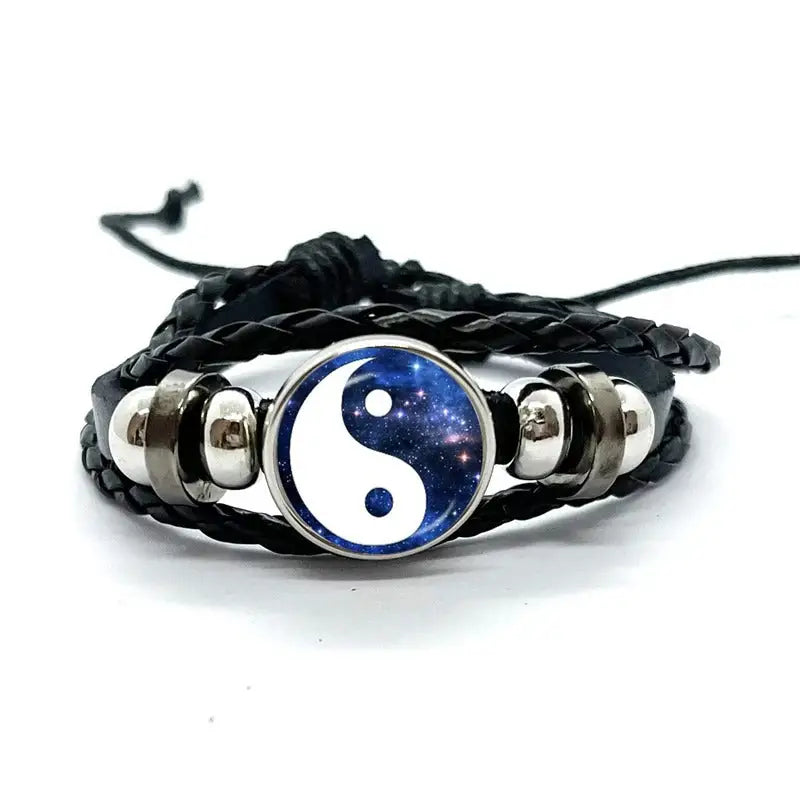 Bracelet Yin-Yang: Multiplicité Spirituelle (Cuir