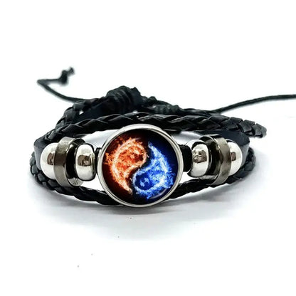 Bracelet Yin-Yang: Multiplicité Spirituelle (Cuir