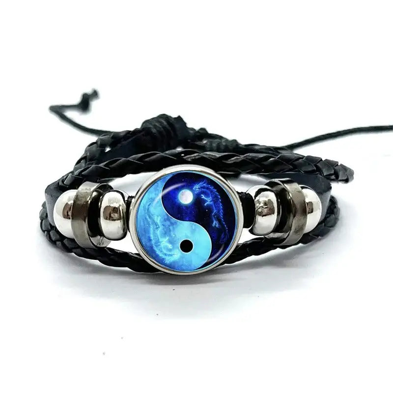 Bracelet Yin-Yang: Multiplicité Spirituelle (Cuir