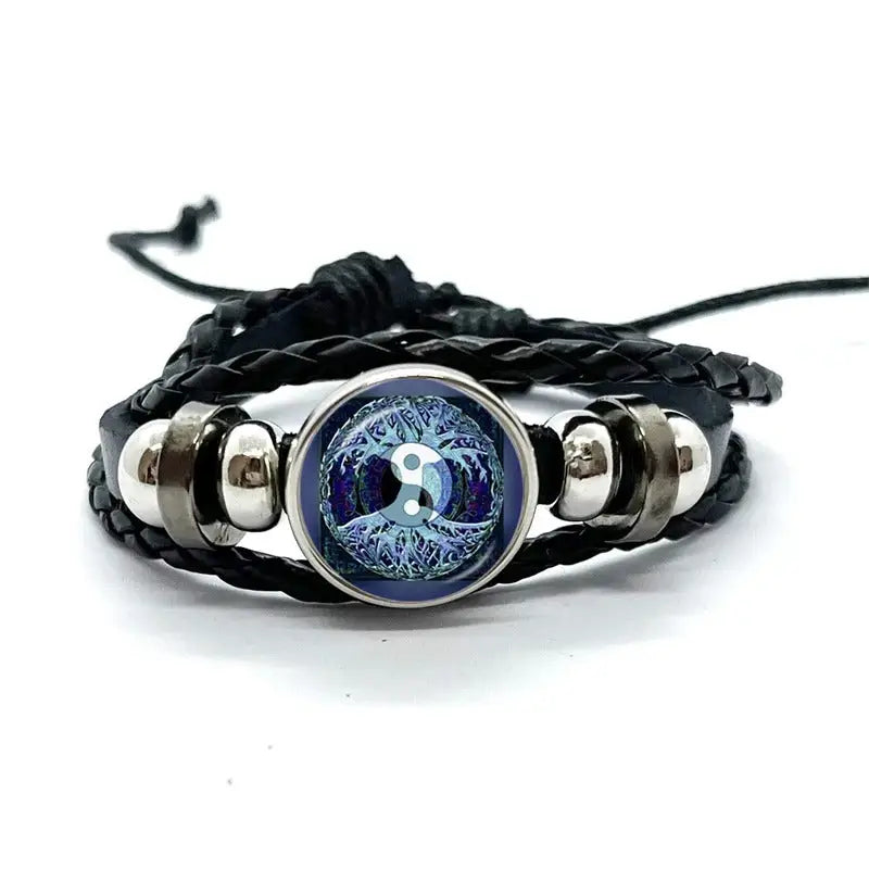 Bracelet Yin-Yang: Multiplicité Spirituelle (Cuir