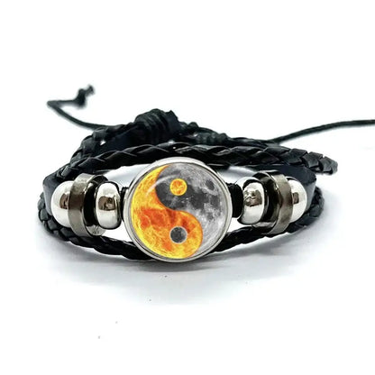 Bracelet Yin-Yang: Multiplicité Spirituelle (Cuir