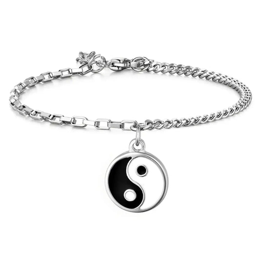 Bracelet Yin-Yang: Symbole d’Union (Acier Inoxydable)