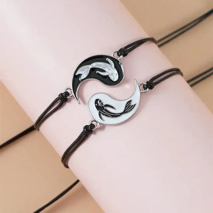 Bracelets Yin-Yang (x2): Amitié Infinie (Corde Tressée)