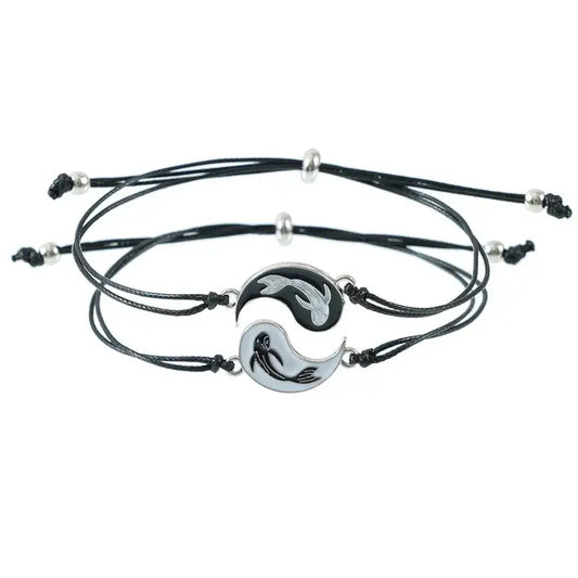 Bracelets Yin-Yang (x2): Amitié Infinie (Corde Tressée)