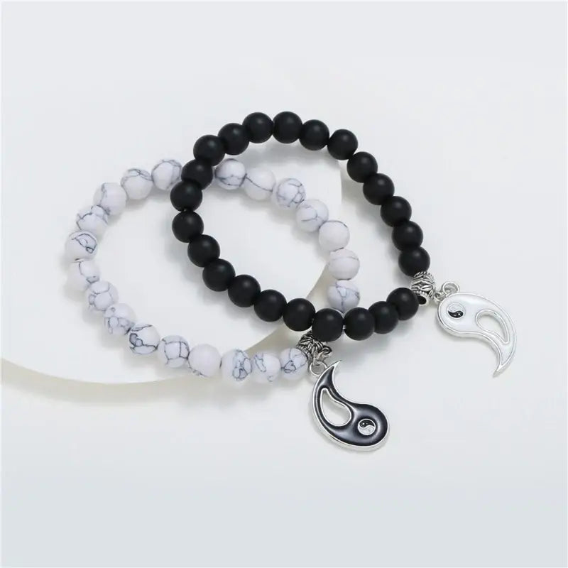 Bracelets Yin-Yang (x2): Connexion Éternelle (Pierres