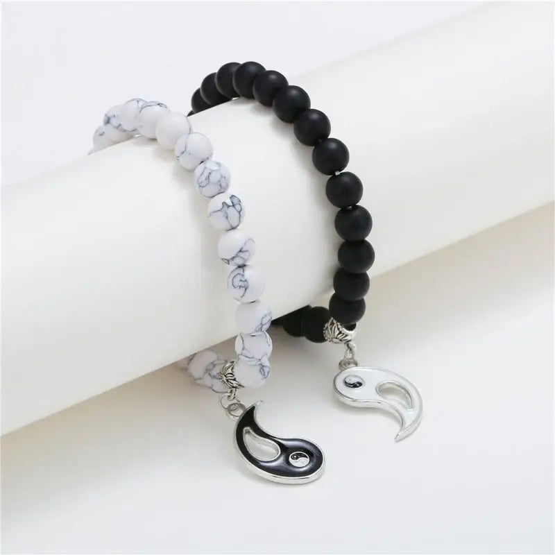 Bracelets Yin-Yang (x2): Connexion Éternelle (Pierres