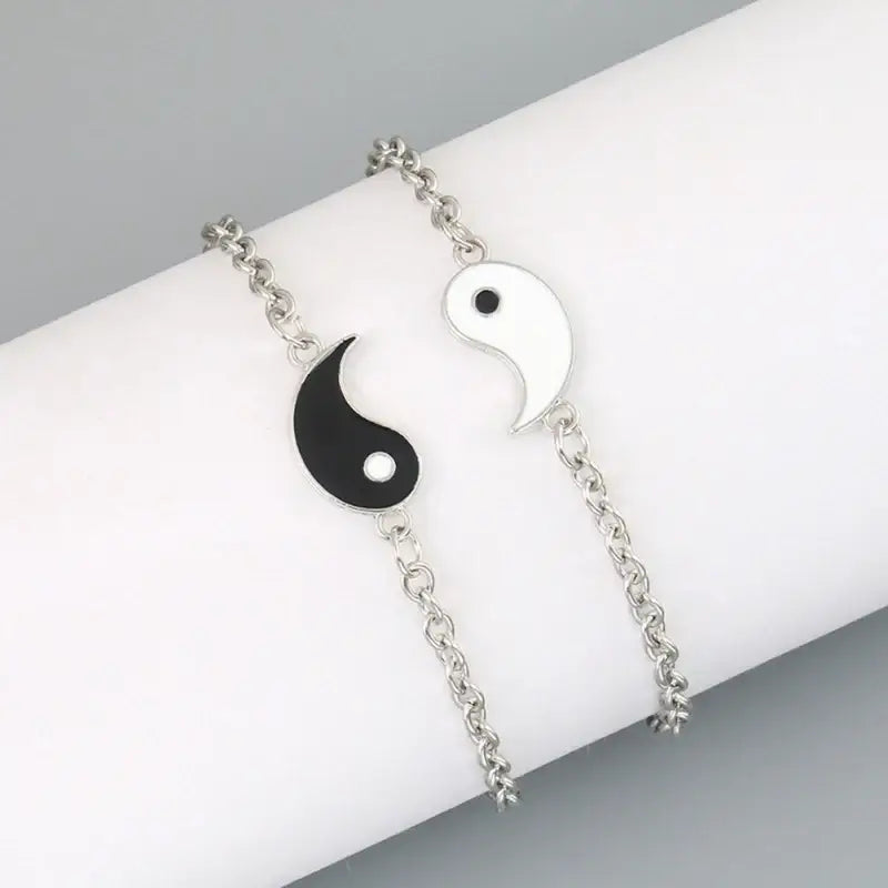 Bracelets Yin-Yang (x2): Connexion Sacrée (Acier Inoxydable)