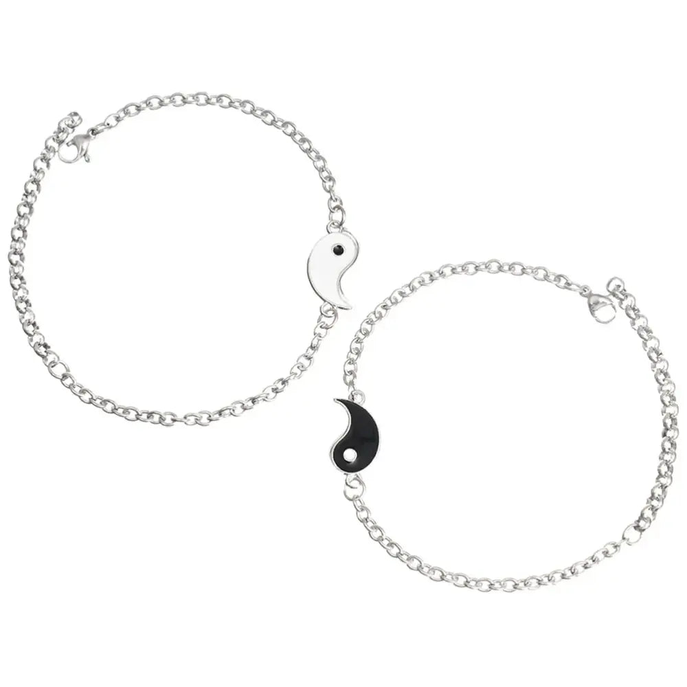 Bracelets Yin-Yang (x2): Connexion Sacrée (Acier Inoxydable)