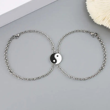 Bracelets Yin-Yang (x2): Connexion Sacrée (Acier Inoxydable)