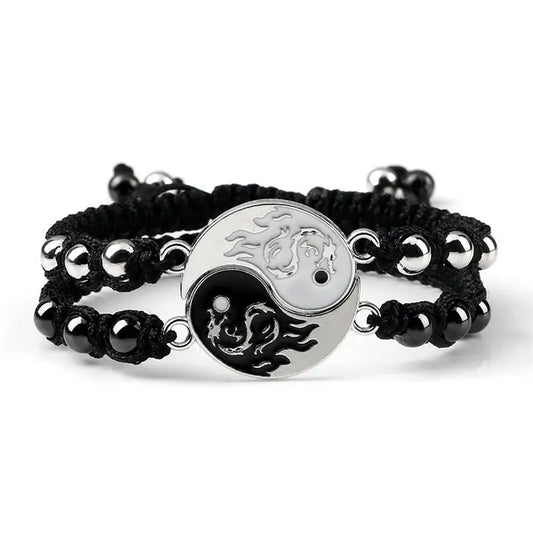 Bracelets Yin-Yang (x2): Dragons de Feu Énergétiques