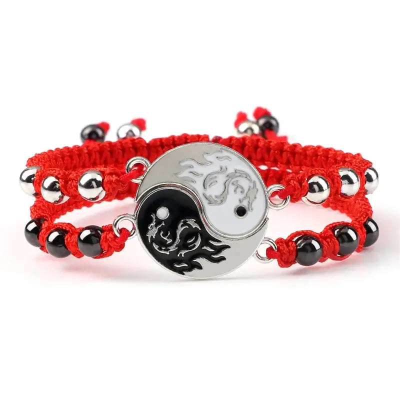 Bracelets Yin-Yang (x2): Dragons de Feu Énergétiques