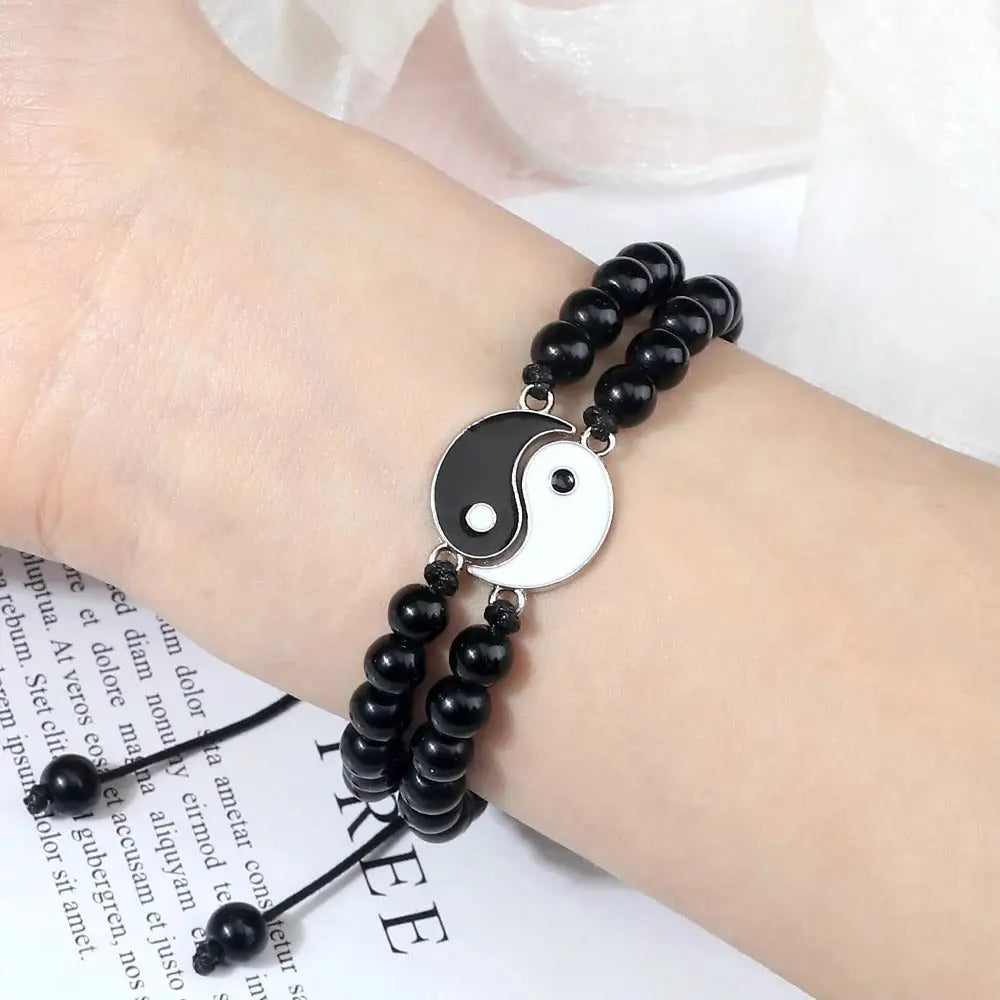 Bracelets Yin-Yang (x2): Duo d’Équilibre (Pierres