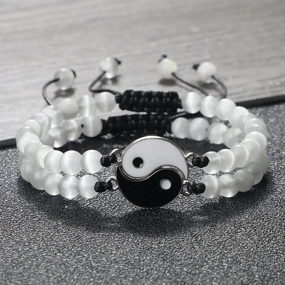 Bracelets Yin-Yang (x2): Duo d’Équilibre (Pierres