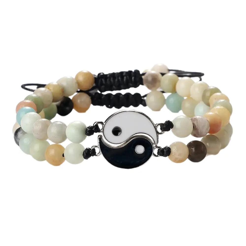 Bracelets Yin-Yang (x2): Duo d’Équilibre (Pierres