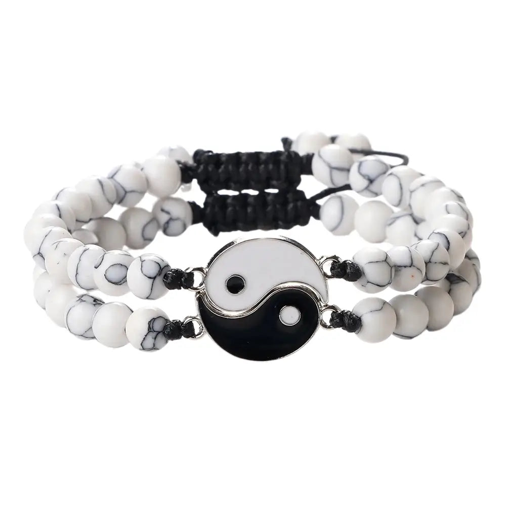 Bracelets Yin-Yang (x2): Duo d’Équilibre (Pierres