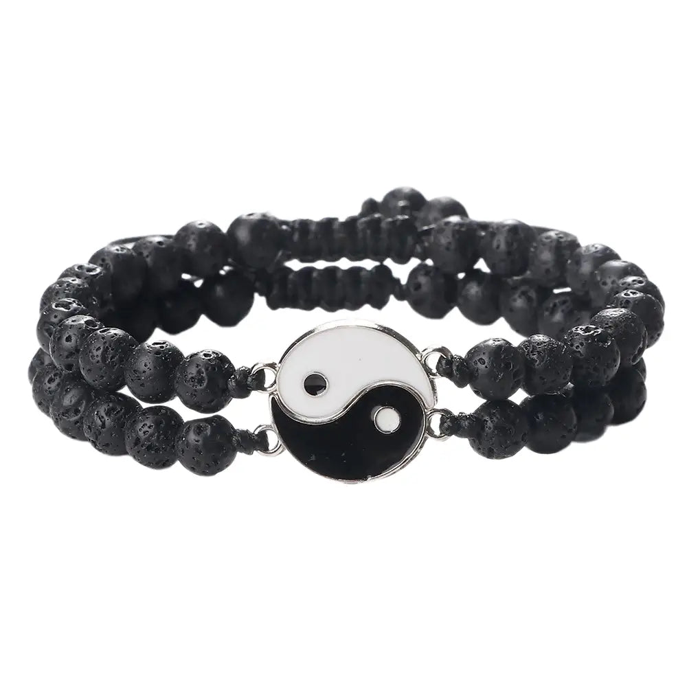 Bracelets Yin-Yang (x2): Duo d’Équilibre (Pierres