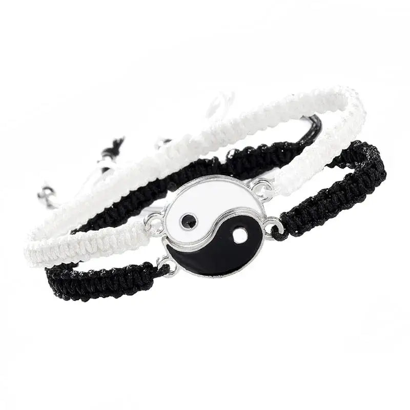 Bracelets Yin-Yang (x2): Équilibre Parfait (Corde Tressée)