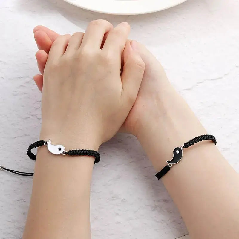 Bracelets Yin-Yang (x2): Équilibre Parfait (Corde Tressée)