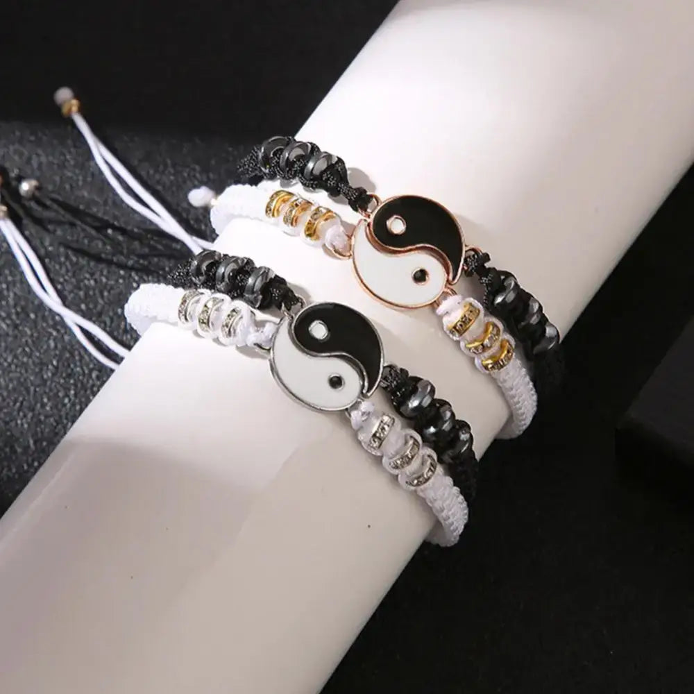 Bracelets Yin-Yang (x2): Équilibre Parfait (Corde Tressée)