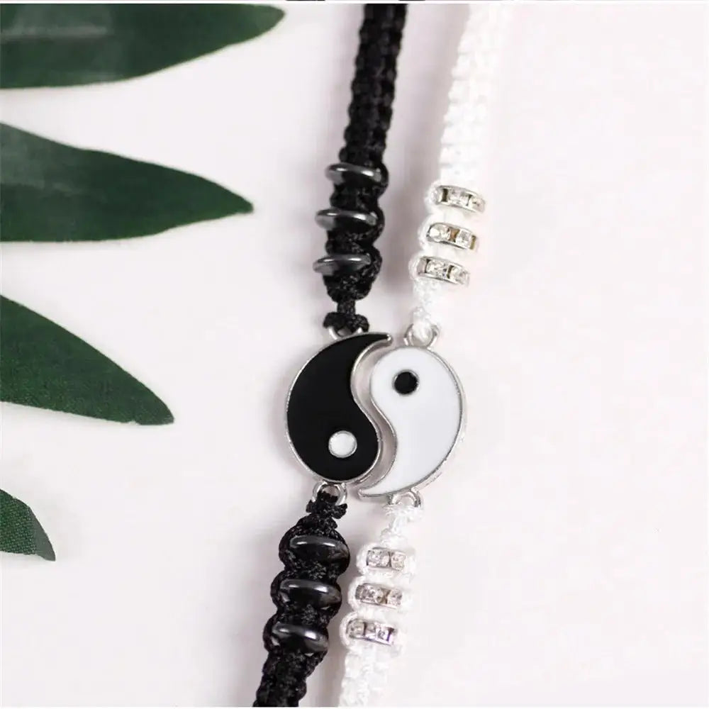 Bracelets Yin-Yang (x2): Équilibre Parfait (Corde Tressée)