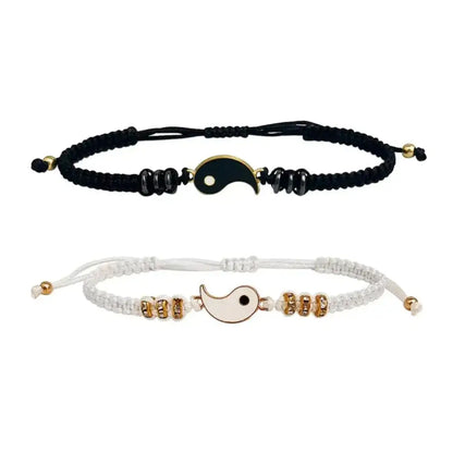 Bracelets Yin-Yang (x2): Équilibre Parfait (Corde