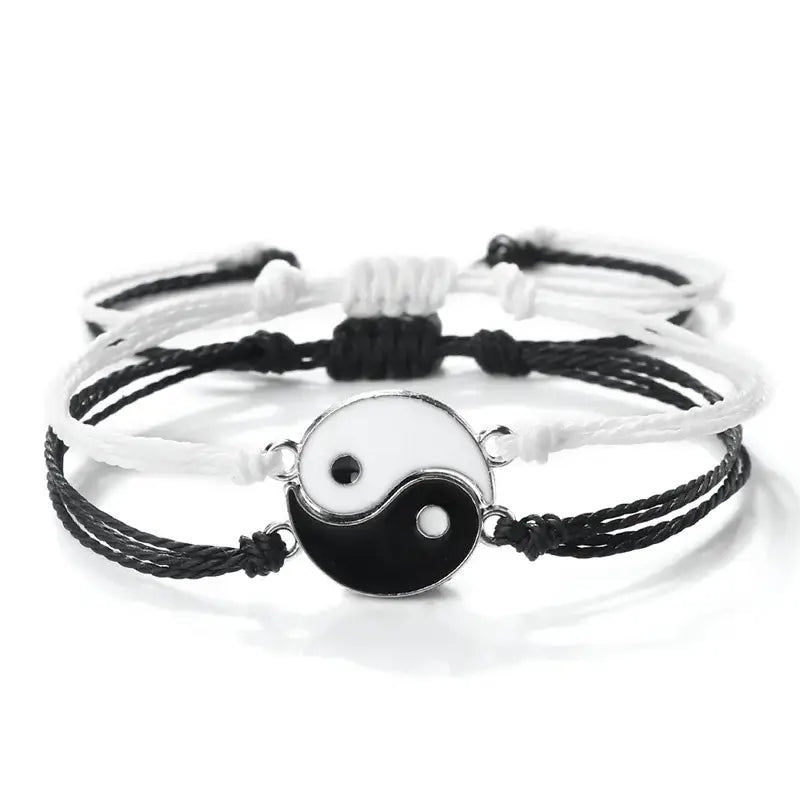 Bracelets Yin-Yang (x2): Harmonie Divine (Corde Tressée)